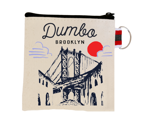 Dumbo Brooklyn Manhattan Bridge Sketch Coin Purse