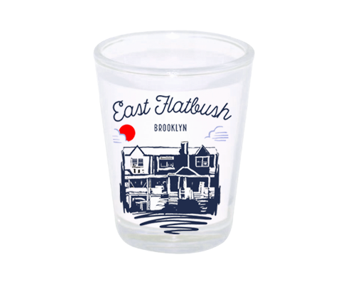 East Flatbush Brooklyn Sketch Shot Glass