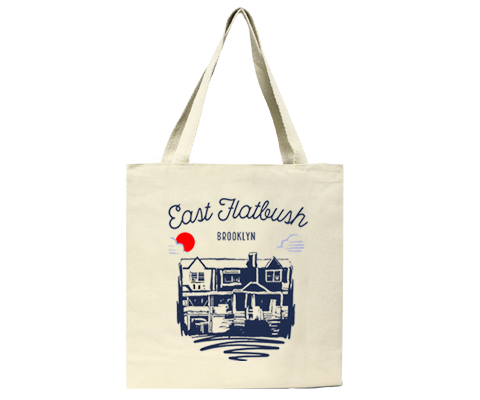 Load image into Gallery viewer, East Flatbush Brooklyn Sketch Tote Bag
