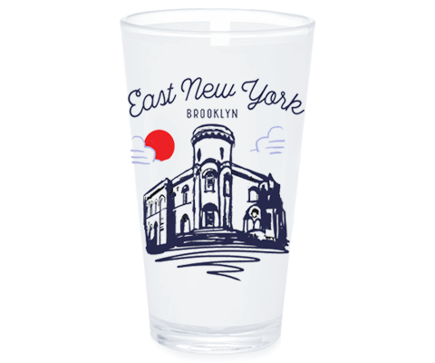 East New York Brooklyn Sketch Pint Glass