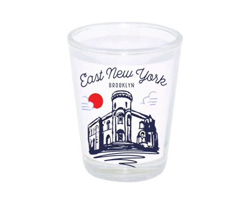 East New York Brooklyn Sketch Shot Glass