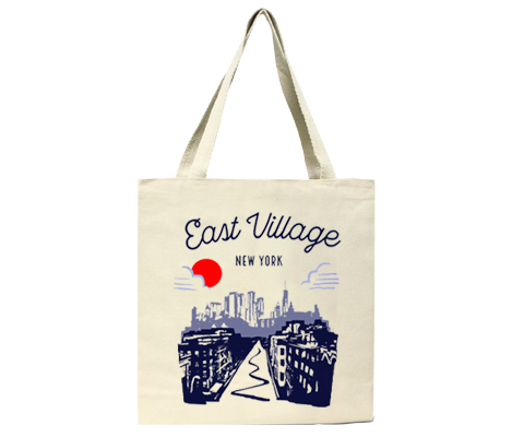 East Village Manhattan Sketch Tote Bag