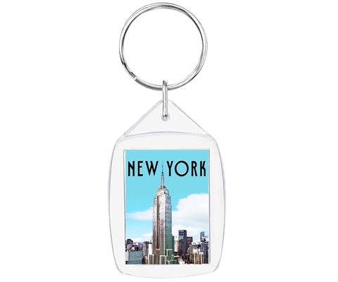 Empire State Building Building Blue Sky New York Keychain