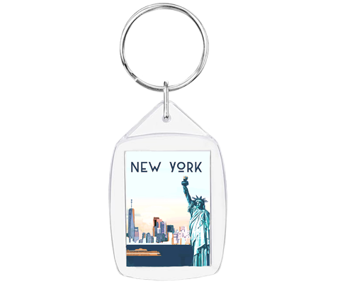 Staten Island Ferry Skyline New York Keychain