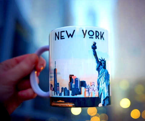 Ferry Skyline New York Mug