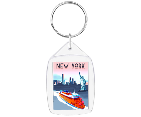 Staten Island Ferry Sunset New York Keychain