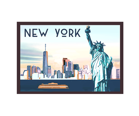 Staten Island Ferry Skyline New York Postcard