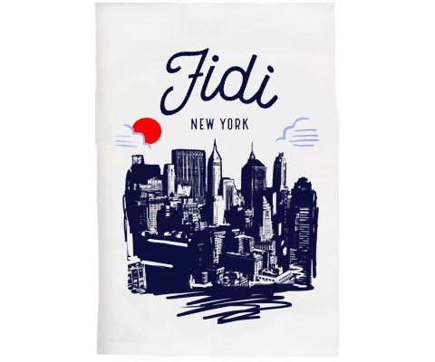 Fidi Financial District Manhattan Sketch Kitchen Tea Towel