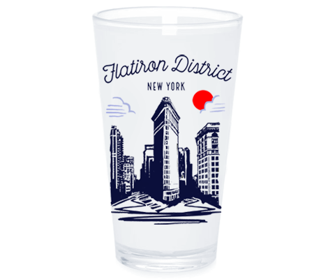 Flatiron District Manhattan Sketch Pint Glass