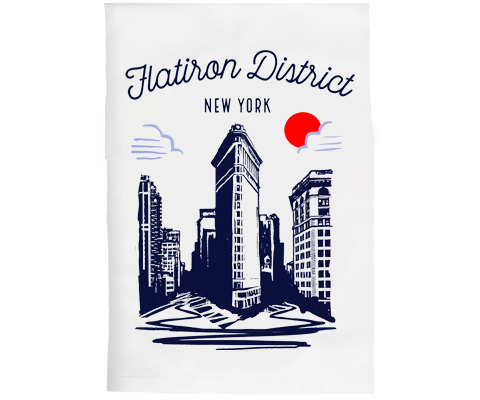 Flatiron District Manhattan Sketch Kitchen Tea Towel