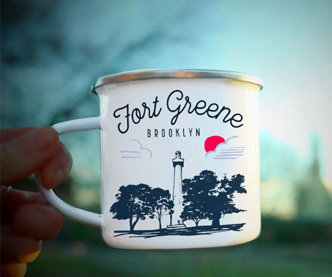 Fort Greene Brooklyn Sketch Camp Mug