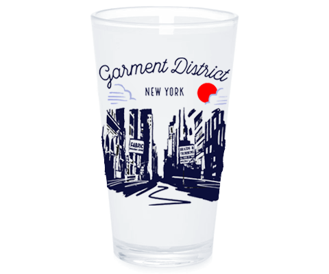 Load image into Gallery viewer, Garment District Manhattan Sketch Pint Glass
