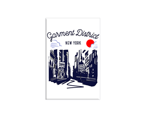 Garment District New York City Sketch Magnet