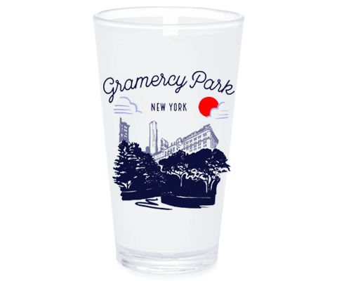 Gramercy Park Manhattan Sketch Pint Glass