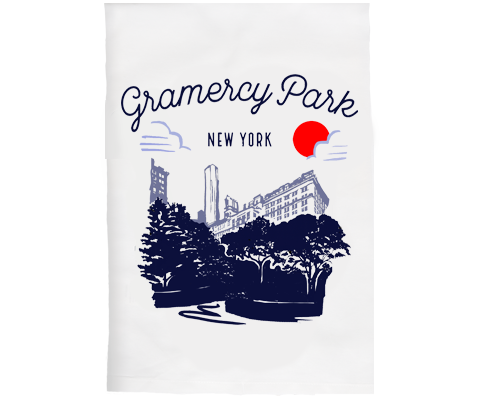 Gramercy Park Manhattan Sketch Kitchen Tea Towel