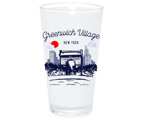 Greenwich Village Manhattan Sketch Pint Glass
