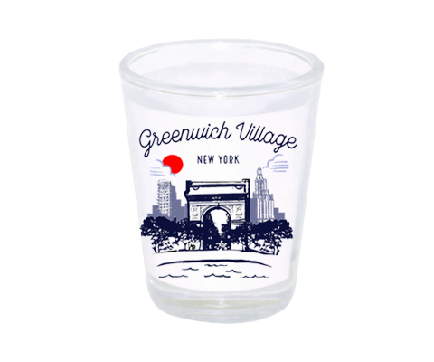 Greenwich Village Manhattan Sketch Shot Glass
