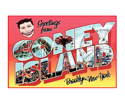 Load image into Gallery viewer, Greetings From Coney Island Brooklyn Postcard

