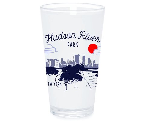 Hudson River Park Manhattan Sketch Pint Glass