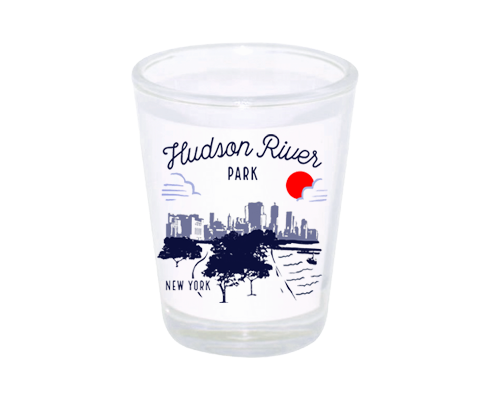 Hudson River Park Manhattan Sketch Shot Glass