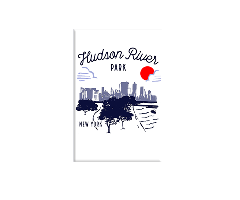 Hudson River Park New York City Sketch Magnet