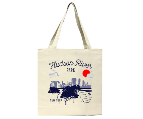 Hudson River Park Manhattan Sketch Tote Bag