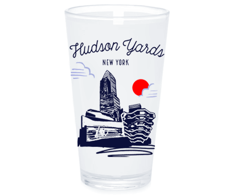 Hudson Yards Manhattan Sketch Pint Glass