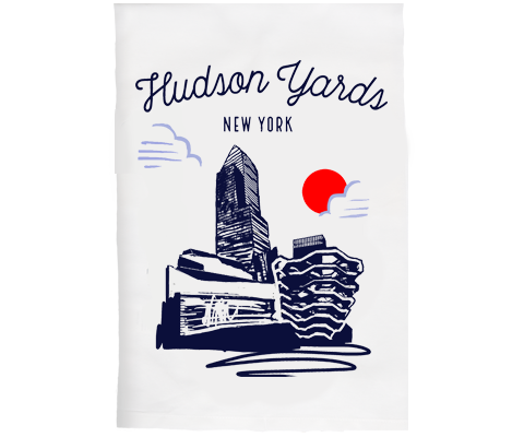 Hudson Yards Manhattan Sketch Kitchen Tea Towel