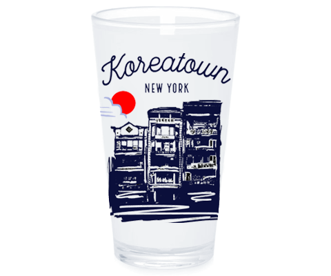 Load image into Gallery viewer, Koreatown Manhattan Sketch Pint Glass
