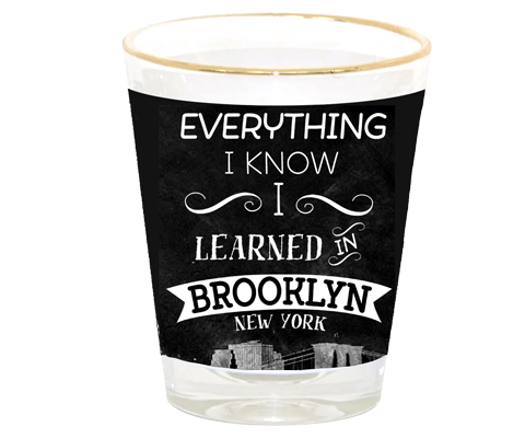 Everything I Know I learned in Brooklyn Shot Glass
