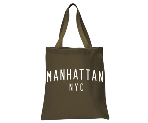 Manhattan New York Olive Tote Bag