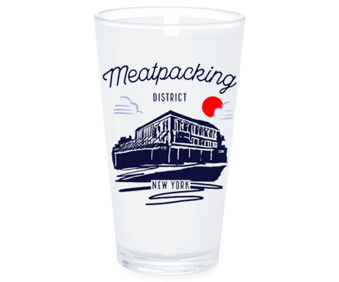 Meatpacking District Manhattan Sketch Pint Glass