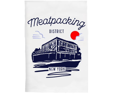 Meatpacking District Manhattan Sketch Kitchen Tea Towel