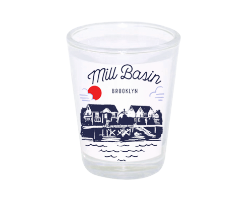 Mill Basin Brooklyn Sketch Shot Glass