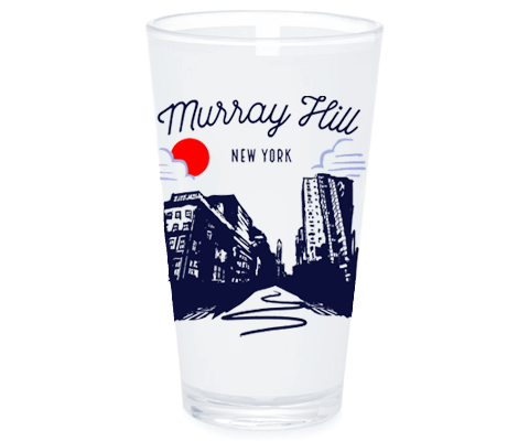 Murray Hill Manhattan Sketch Pint Glass
