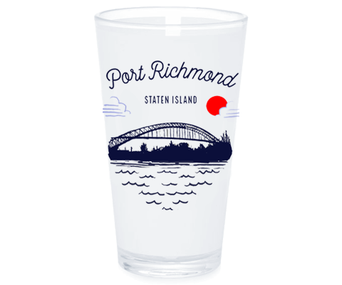 Port Richmond Staten Island Sketch Pint Glass