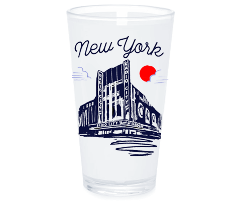 Radio City Music Hall Manhattan Sketch Pint Glass