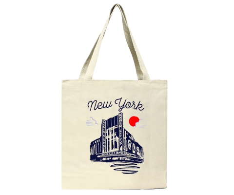 Load image into Gallery viewer, Radio City Music Hall Manhattan Sketch Tote Bag
