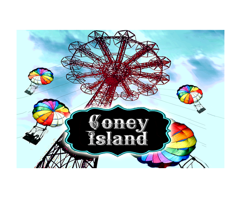 Load image into Gallery viewer, Coney Island Rainbow Parachute Brooklyn Postcard
