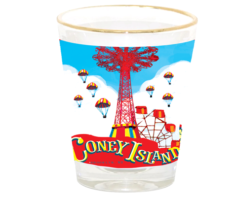 Coney Island Parachute Drop Icon Shot Glass