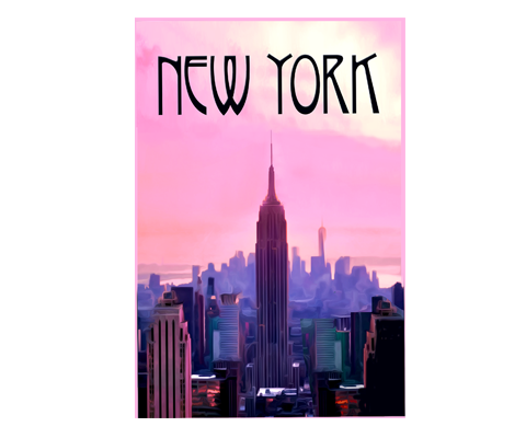 Romantic New York Postcard