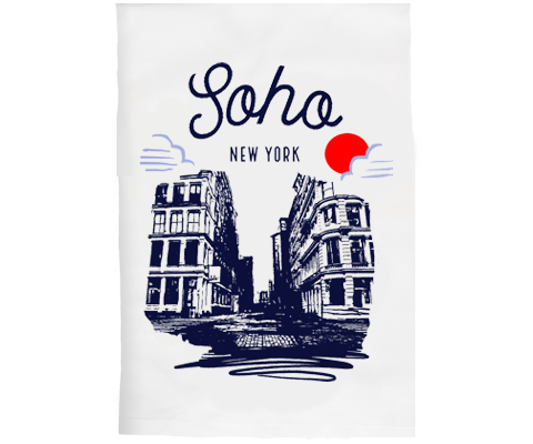 Soho Manhattan Sketch Kitchen Tea Towel