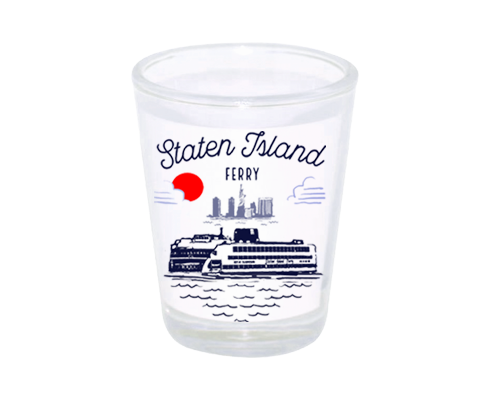 Staten Island Ferry Sketch Shot Glass