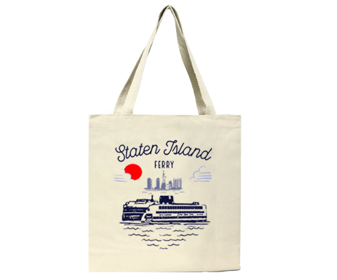 Staten Island Ferry Sketch Tote Bag