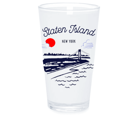 Staten Island Sketch Pint Glass