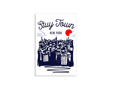 Stuy Town New York City Sketch Magnet