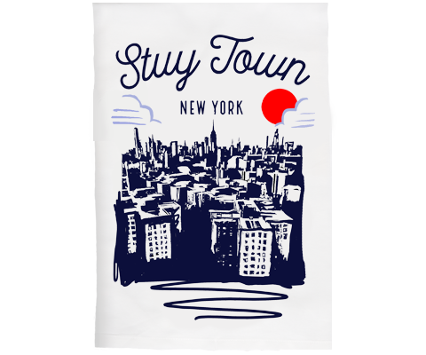 Stuy Town Manhattan Sketch Kitchen Tea Towel
