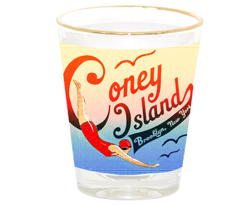 Coney Island Swimmer Shot Glass