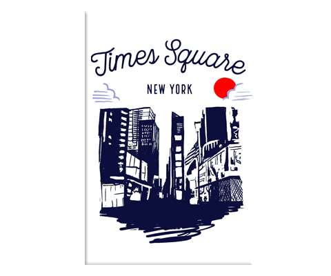 Times Square New York Sketch Magnet