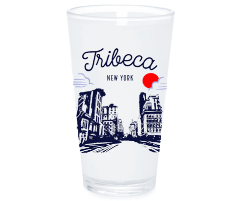 Load image into Gallery viewer, Tribeca Manhattan Sketch Pint Glass
